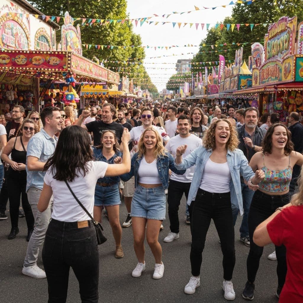 Multidão em bloco de carnaval